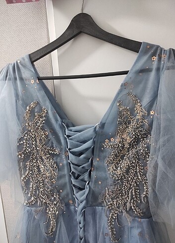 Mavi tül abiye  - Görsel 10