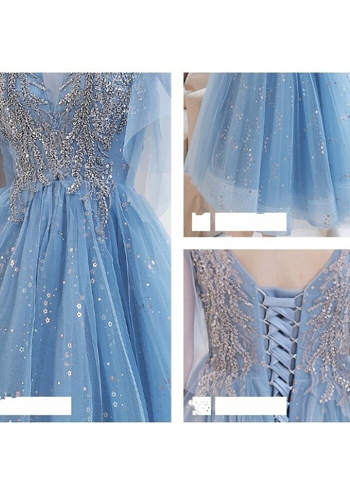 Mavi tül abiye  - Görsel 2