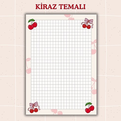 Beden Kiraz Temalı Notepad Set
