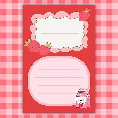 Çilek Temalı Bloknot