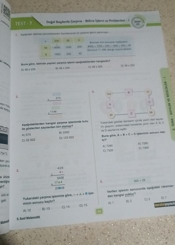 5. Sınıf Matematik Soru Bankası - Banabi - Görsel 2