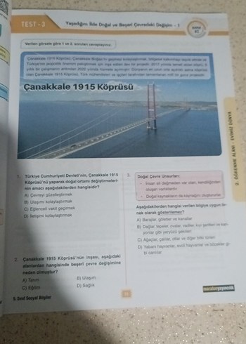5. Sınıf BanaBi Sosyal Bilgiler Soru Bankası - Görsel 2
