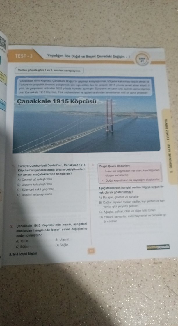 5. Sınıf BanaBi Sosyal Bilgiler Soru Bankası - Görsel 2