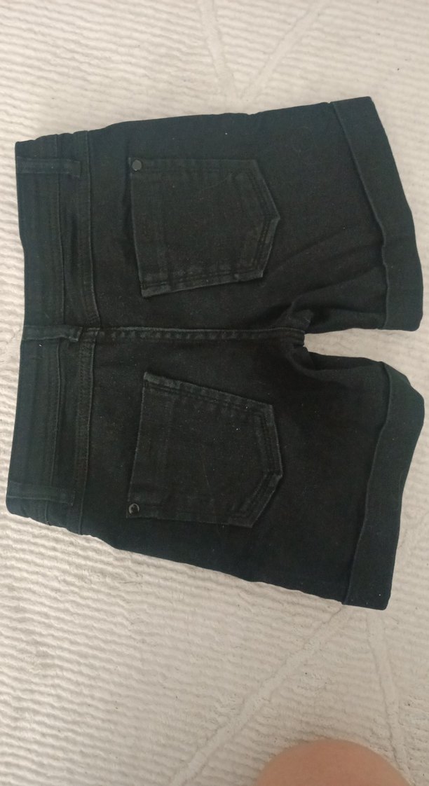 Siyah Mini Denim Şort - Görsel 4