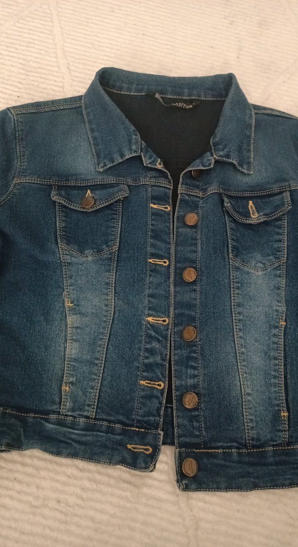 Düğmeli Mavi Kadın Denim Ceket - Görsel 2