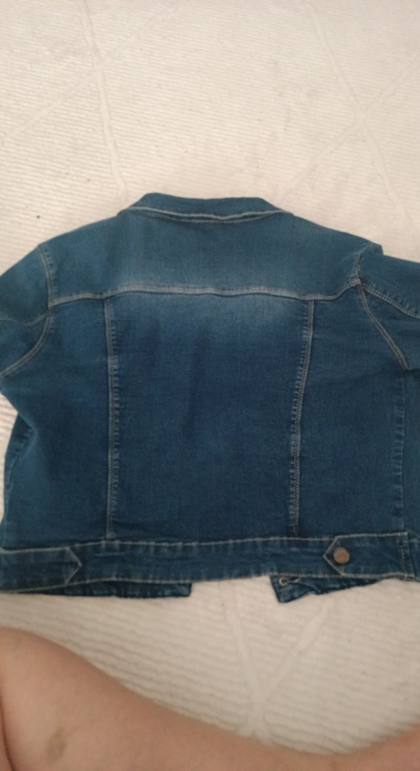 Düğmeli Mavi Kadın Denim Ceket - Görsel 4