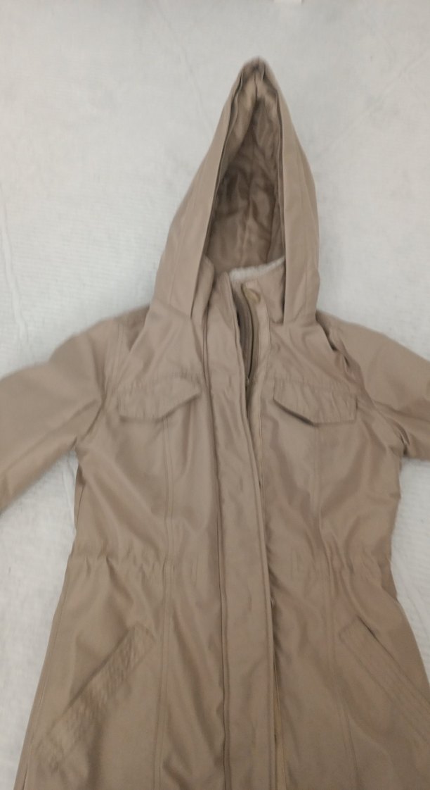 Kapüşonlu Bej Kadın Ceket - Görsel 3