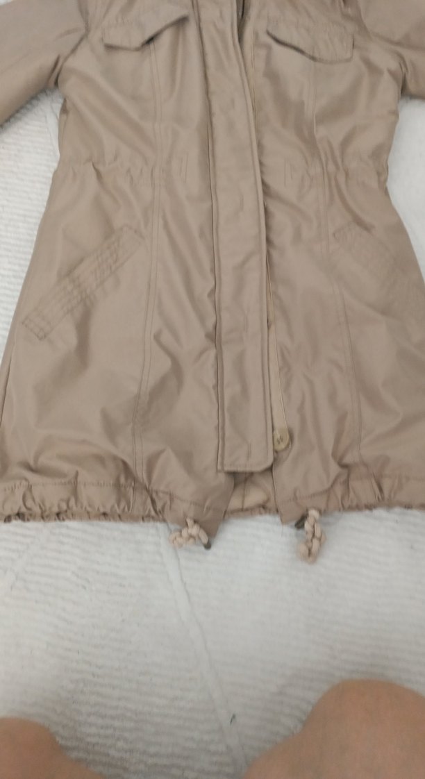 Kapüşonlu Bej Kadın Ceket - Görsel 2