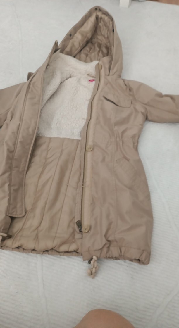 Kapüşonlu Bej Kadın Ceket - Görsel 5