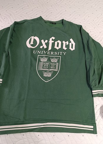 Oxford Baskılı Yeşil Kadın Sweatshirt