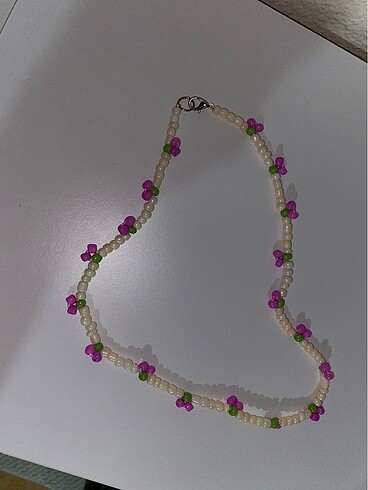Tasarımcı Kirazlı kolye pembe