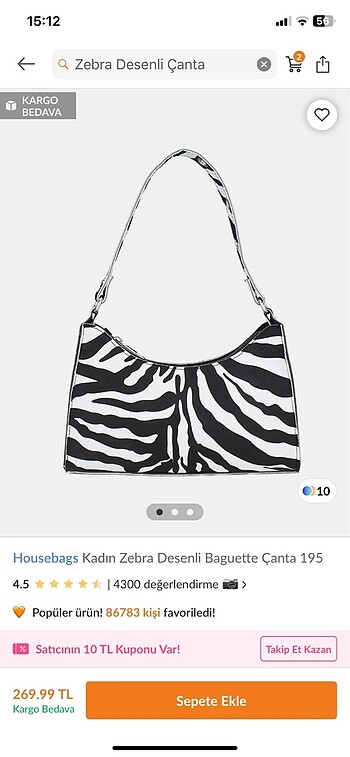 housebags zebra canta