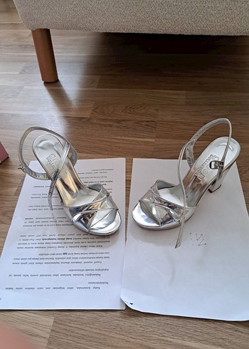 Gümüş Platform Topuklu Kadın Ayakkabı - Görsel 5