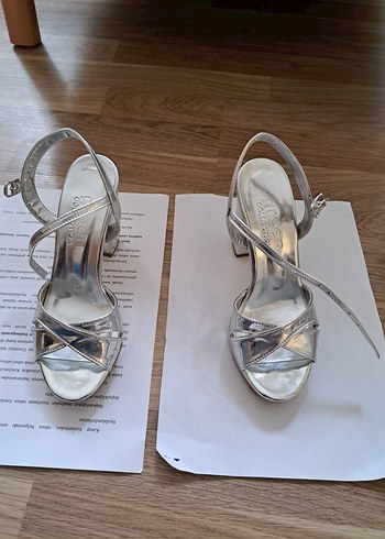 Gümüş Platform Topuklu Kadın Ayakkabı - Görsel 4