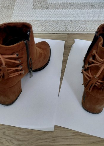 Püsküllü Kahverengi Nubuk Kadın Bot - Görsel 5