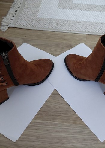 Püsküllü Kahverengi Nubuk Kadın Bot - Görsel 3