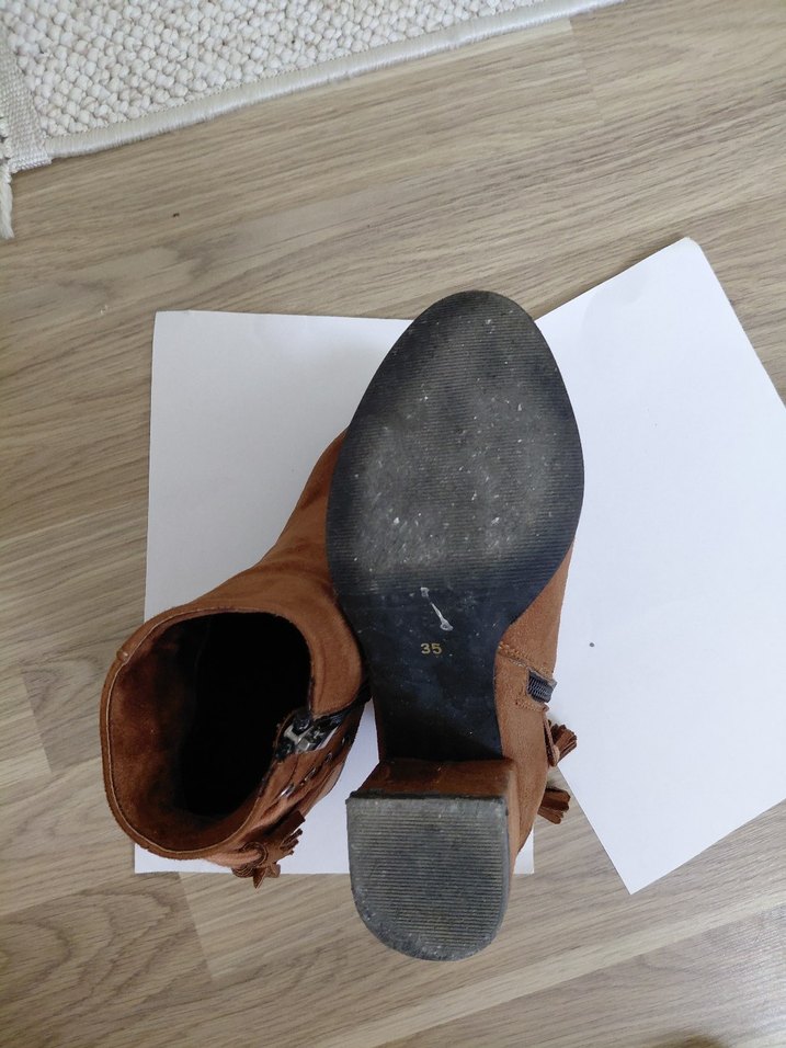 Püsküllü Kahverengi Nubuk Kadın Bot - Görsel 4