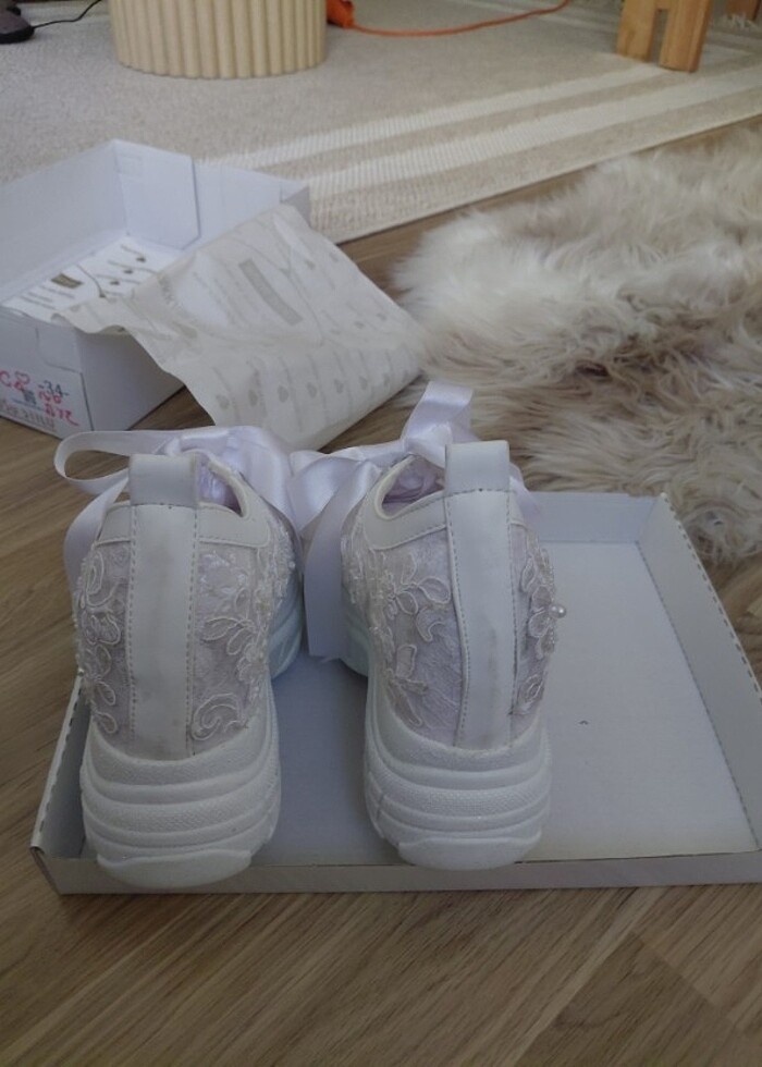 Gelin Ayakkabısı İçten Gizli Topuklu - Görsel 4