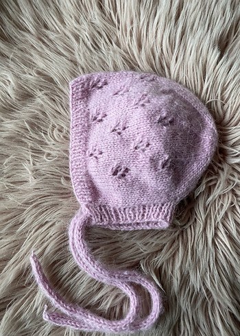 Pembe Örgü Bebek Bere - Görsel 3