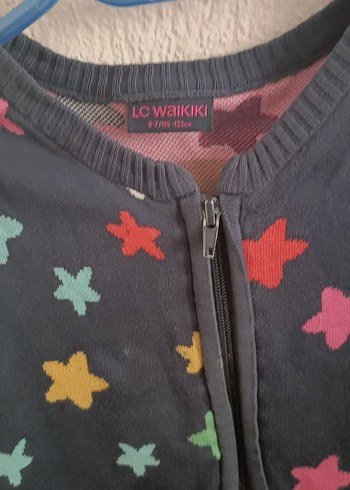 Kız Çocuk Renkli Yıldız Desenli Triko Yelek - Görsel 3