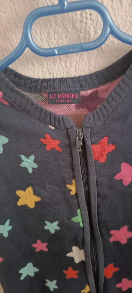 Kız Çocuk Renkli Yıldız Desenli Triko Yelek - Görsel 3