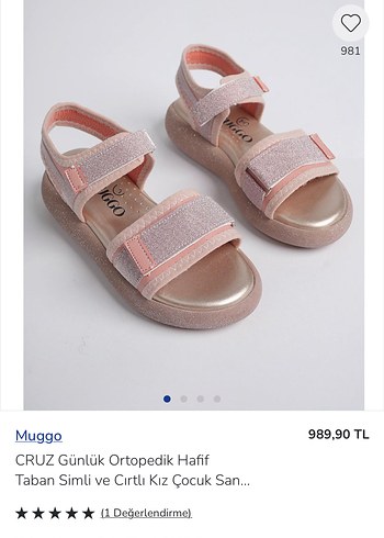 Muggo Kız Çocuk Simli Ortopedik Sandalet