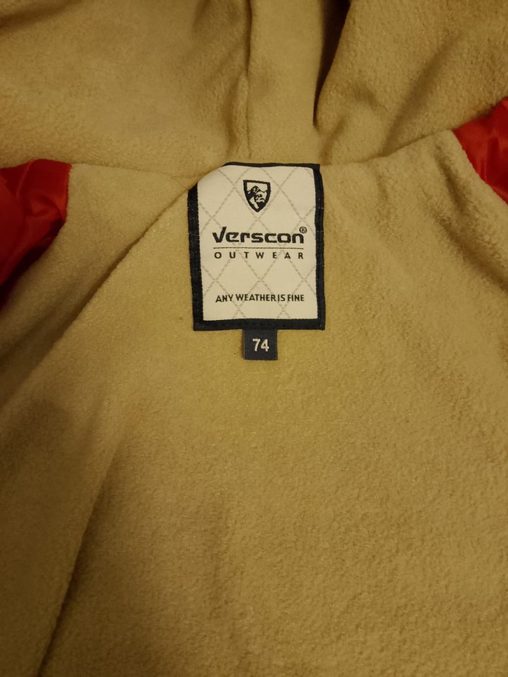 Kapüşonlu unisex Bebek Kırmızı Nakışlı Tulumu - Görsel 3