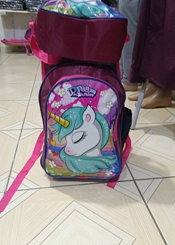 Renkli Unicorn Desenli Çocuk Sırt Çantası