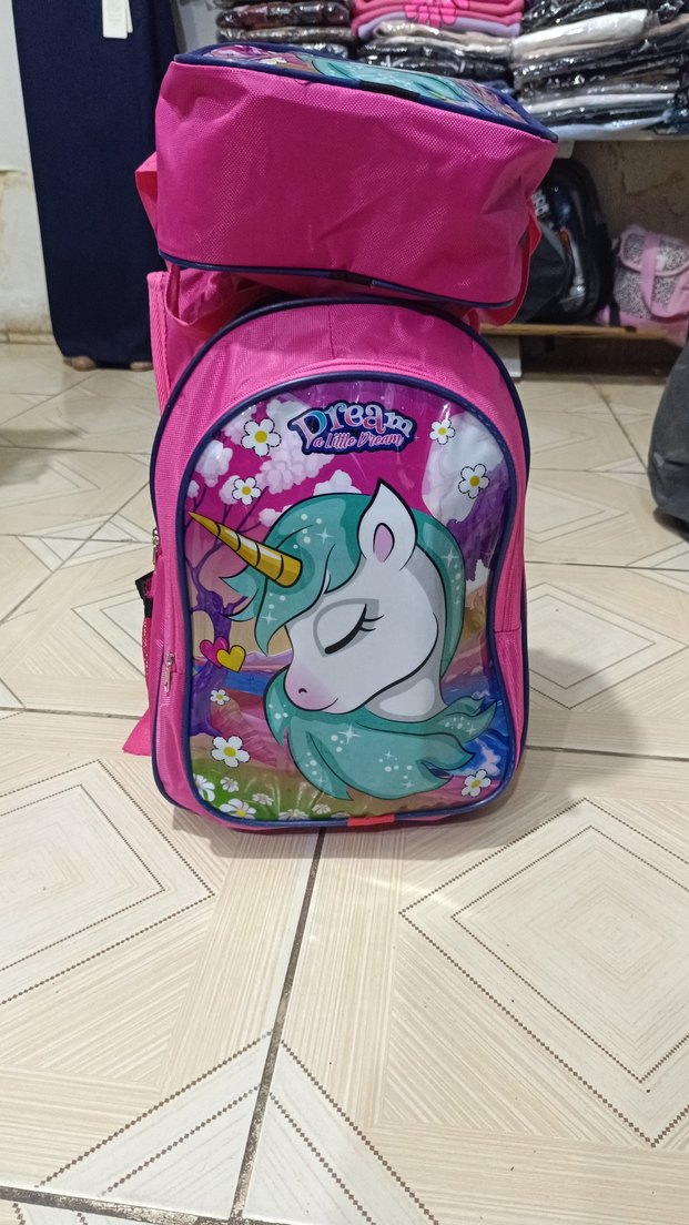 Renkli Unicorn Desenli Çocuk Sırt Çantası - Görsel 2