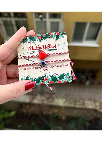 Kartlı marteniçka yılbaşı hediyesi bileklik - Görsel 2