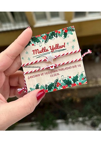 Kartlı marteniçka yılbaşı hediyesi bileklik - Görsel 3