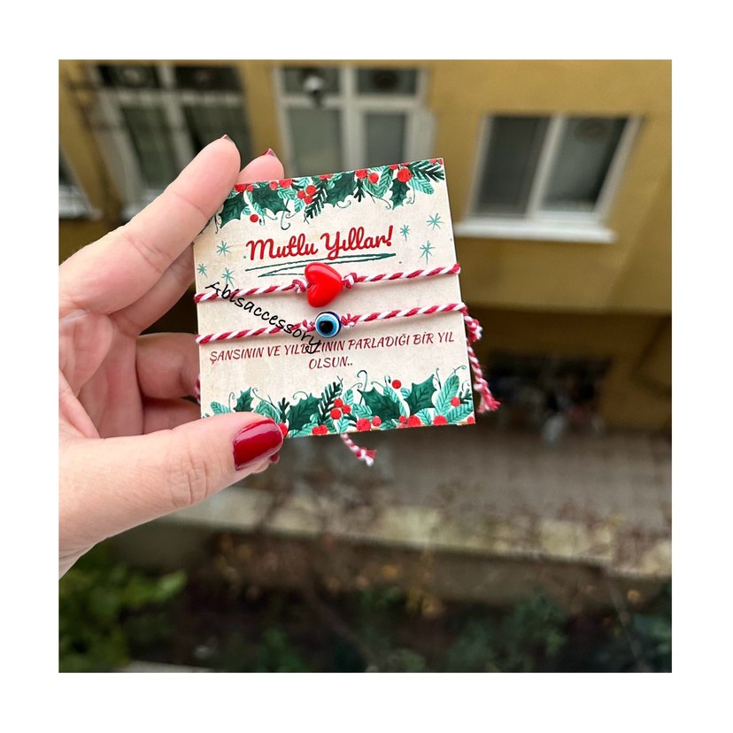 Kartlı marteniçka yılbaşı hediyesi bileklik - Görsel 2