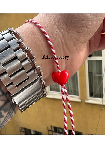 Yılbaşı hediyesi kalpli ip bileklik - Görsel 2
