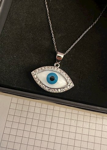 SO CHIC 18 AYAR BEYAZ ALTIN GÖZ KOLYE - Görsel 2