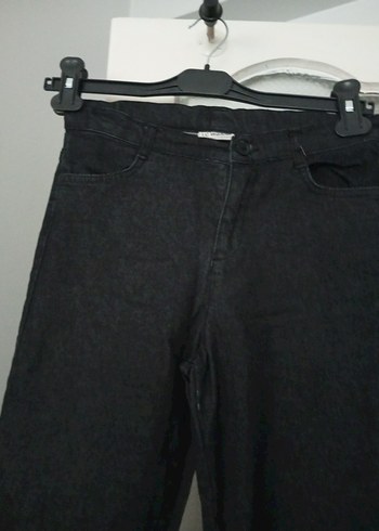xs Beden Siyah Midi Boy Kemerli Kadın Kot Pantolon