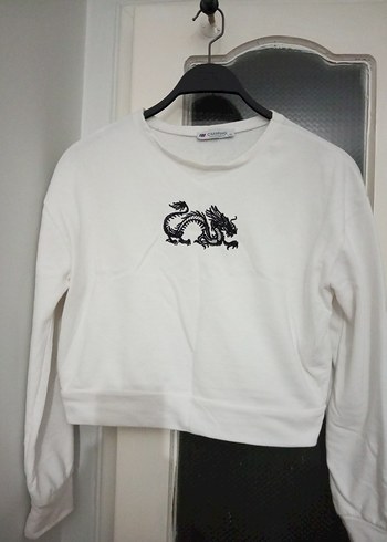 Diğer Beyaz Baskılı Mini Sweatshirt