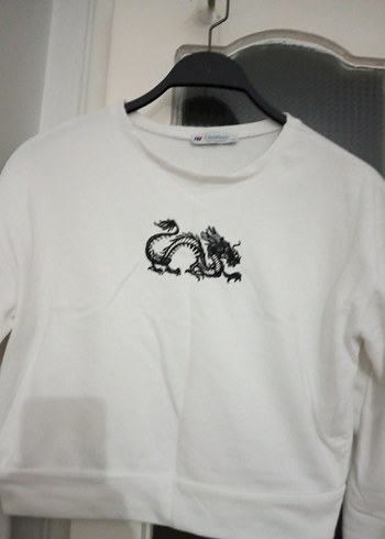 l Beden Beyaz Baskılı Mini Sweatshirt