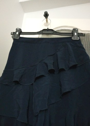 H&M Siyah Volanlı Mini Etek