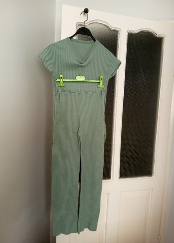 Yeşil V Yaka Kemerli Triko - Görsel 2