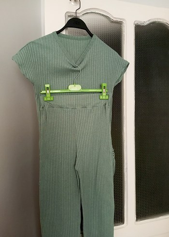 Yeşil V Yaka Kemerli Triko - Görsel 3