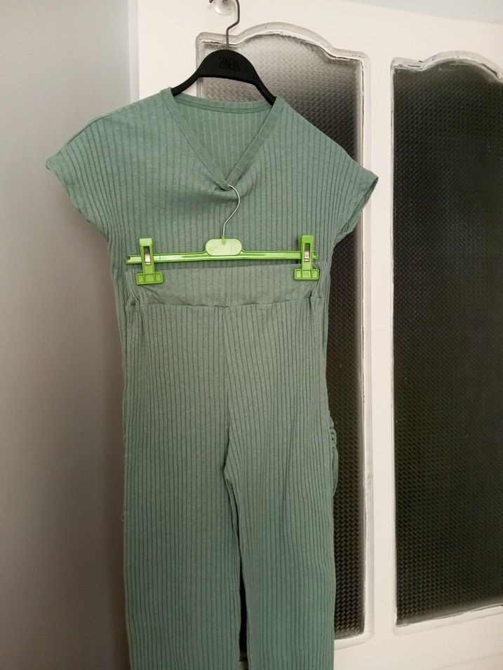 Yeşil V Yaka Kemerli Triko - Görsel 3