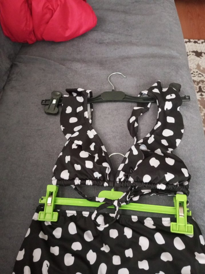 Leopar Desenli Siyah Mini Kadın Mayo - Görsel 2