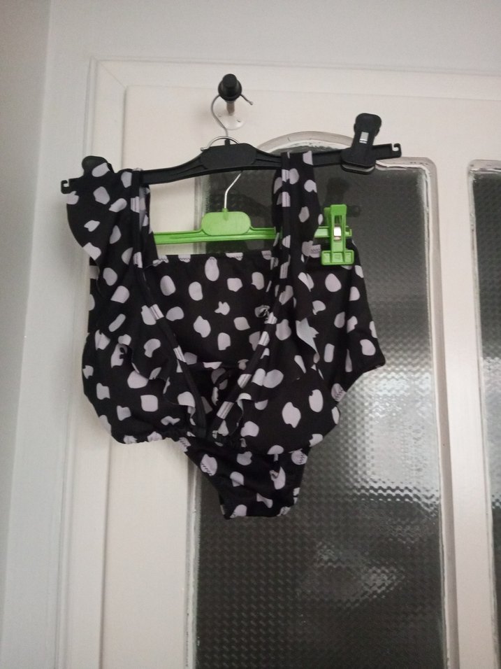 Leopar Desenli Siyah Mini Kadın Mayo - Görsel 4