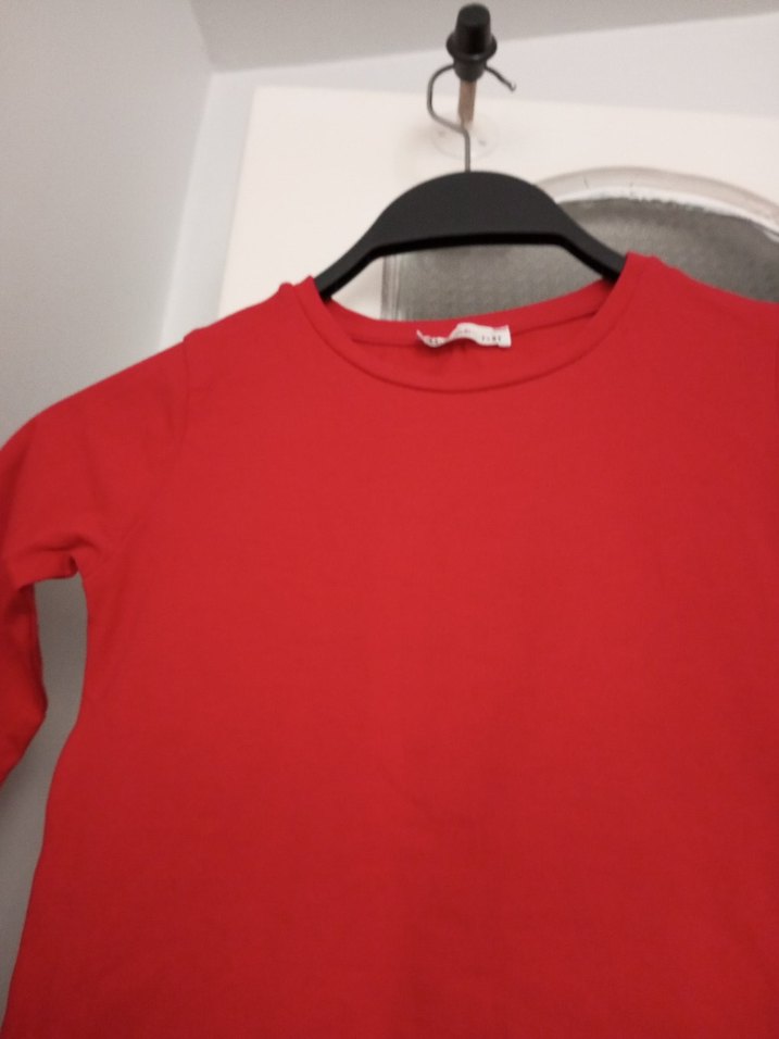 Kız Çocuk Kırmızı Uzun Kollu Basic Tişört - Görsel 3