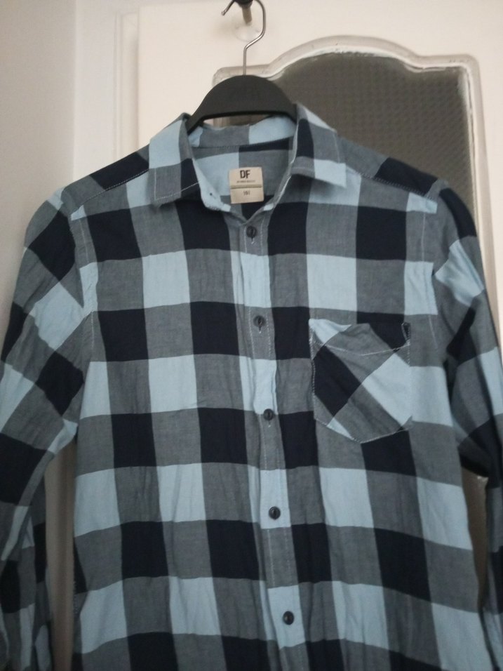 Gri Ekose Desenli Uzun Kollu erkek gömlek - Görsel 5