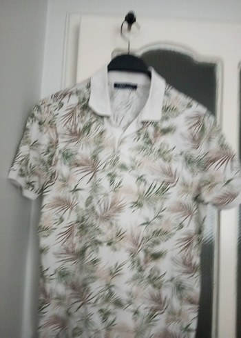 Beyaz Desenli Erkek Polo Tişört - Görsel 3