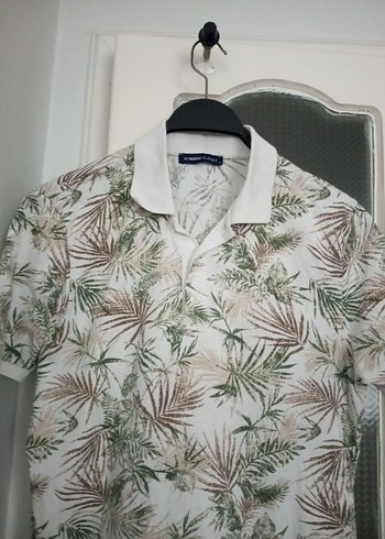 Beyaz Desenli Erkek Polo Tişört - Görsel 5