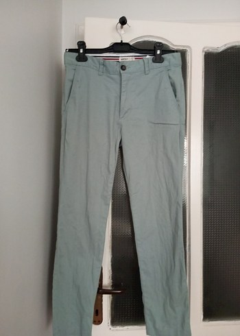 Gri Keten Erkek Pantolon, Kemerli, Normal Boy - Görsel 2