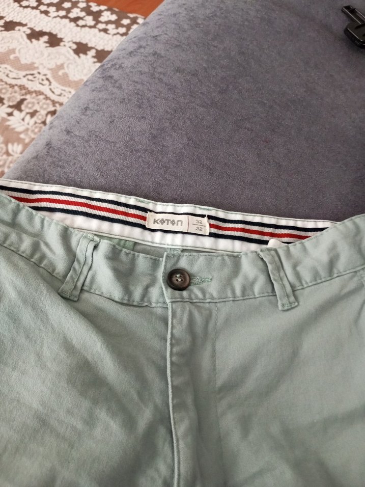 Gri Keten Erkek Pantolon, Kemerli, Normal Boy - Görsel 4