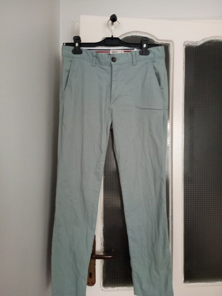 Gri Keten Erkek Pantolon, Kemerli, Normal Boy - Görsel 2